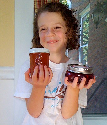Zoe and her canning projects